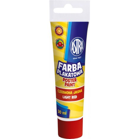 Farba plakatowa Astra, 30ml, czerwona jasna